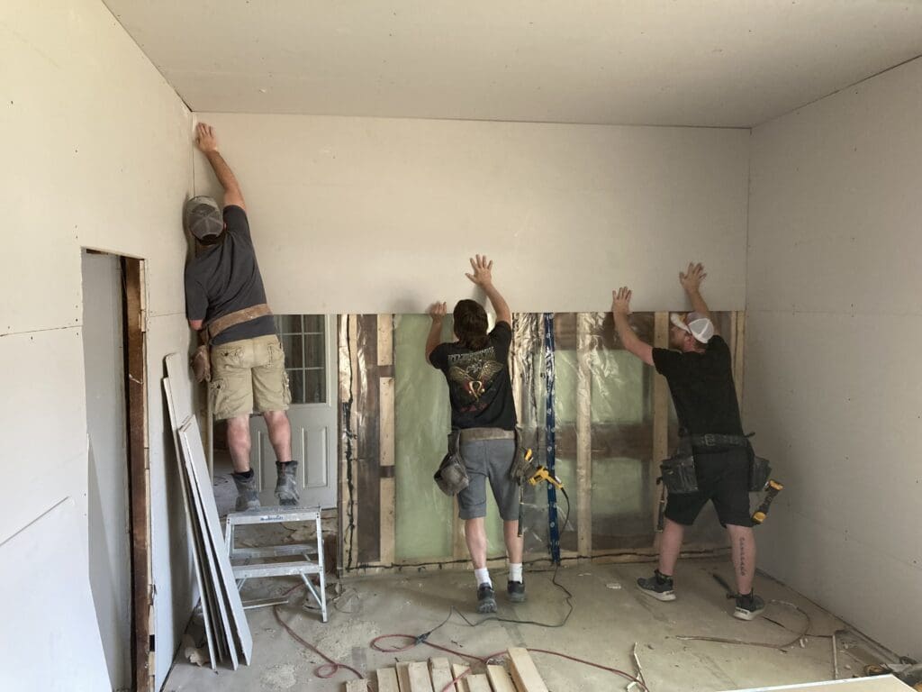 installing drywall